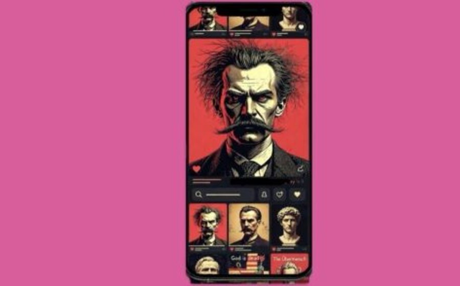 imagen de Nietzsche, Temu, scroll infinito y ansiolíticos